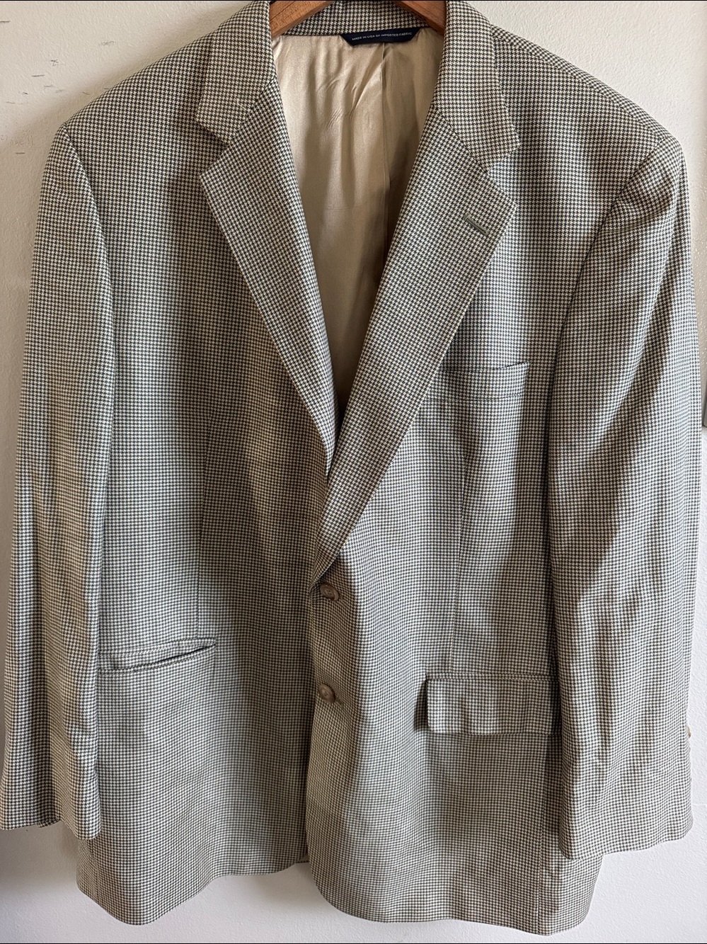 Brooks Brothers Silk/wool blend check blazer size 44 regular